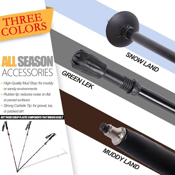 Trekking Poles - 1pc Sports Aluminium 7075 Anti Shock Walking Trekking Hiking Stick Pole,Ultralight Alpenstock,Adjustable Quick,Single Collapsible Pole