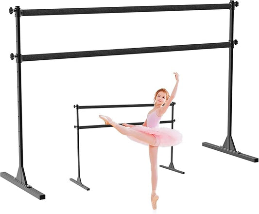 SELEWARE Height Adjustable Ballet Barre Freestanding Ballet Bar Heavy Duty Dance Bar Support Barre Movements Body Stretch Pull-ups, Sturdy Construction Never Fall Apart, Anti-Slip