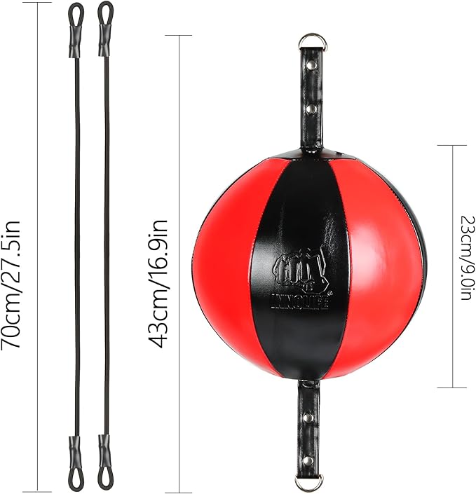 InnoLife Double End Punching Ball Striking Punching Bag Kit, Speed Striking Reflex Kit with Bungee Cords Perfect for Reaction, Agility, and Hand Eye Coordination Training