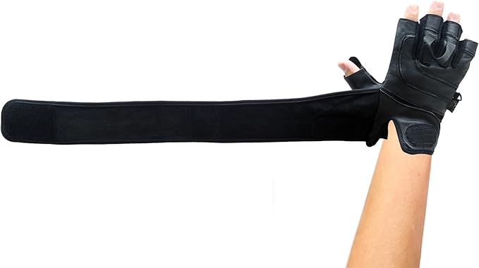 Epic Leather Gym Gloves with Built in 2" Wide Wrist Wraps Grip & Design for Weightlifting Power Lifting Bodybuilding & Strength Training Workout Exercises
