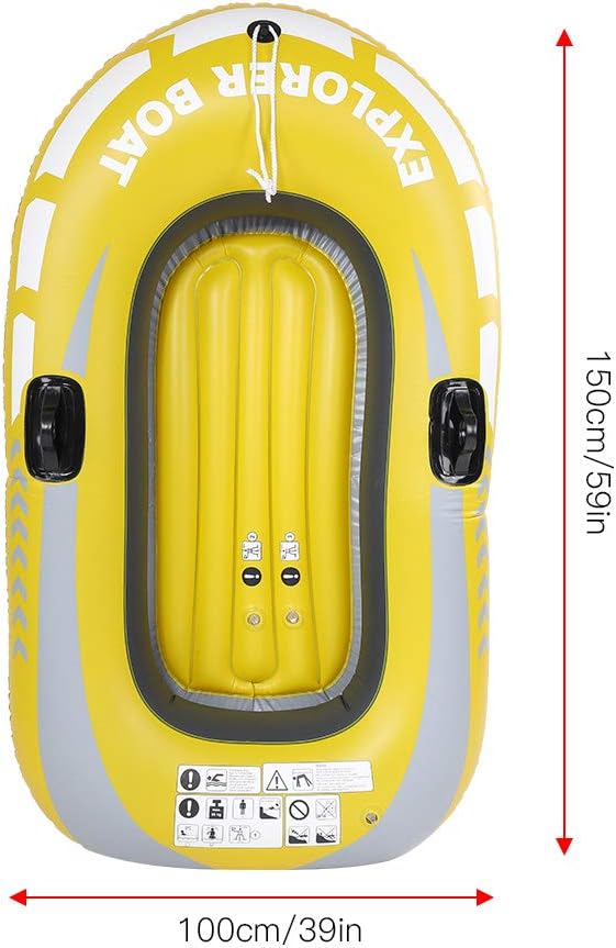 1 Person PVC Inflatable Kayak Boat 55kg Capacity Portable Fishing Canoe for Drifting and Diving