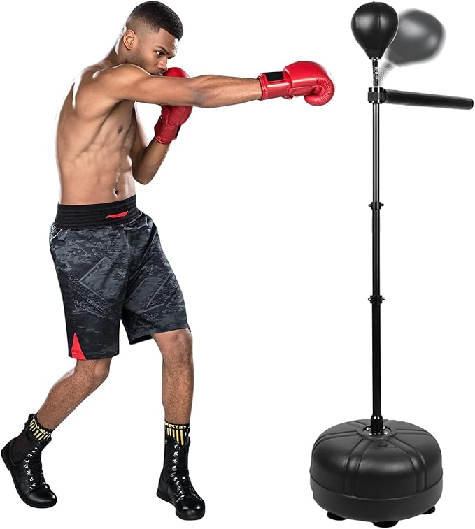 INNOLIFE Boxing Bar, Height Adjustable Boxing Spinning Bar, Boxing Bar with Punching Bag, Boxing Equipment for Teens Adults, Black