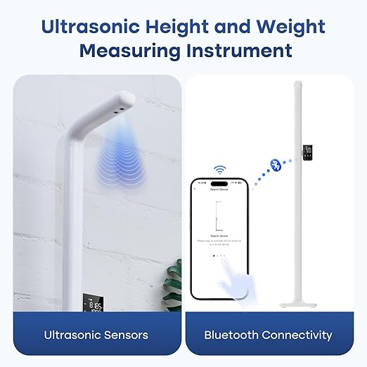 GE Digital Physician Scale BMI: Ultrasonic Electronic Height and Weight Scale 76” Height Measuring Device Accurate Body Weight 485 lb/220 kg Capacity