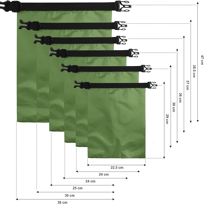 Shappy Waterproof Dry Bag Set 6 Sizes Lightweight Sacks and Long Adjustable Shoulder Strap Outdoor Water Proof Keep Gear Dry Bag Stuff Sacks for Backpacking, Boating, Hiking, Camping