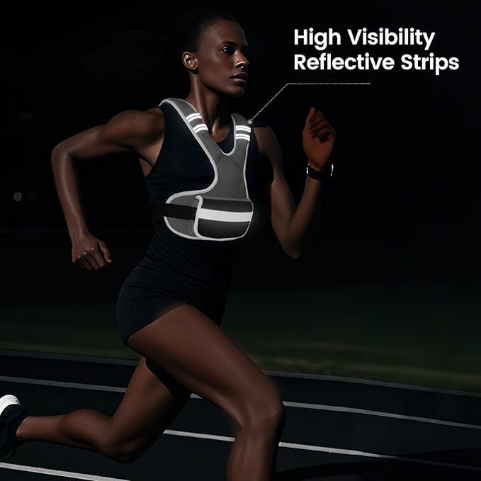 Adjustable Weighted Vest Woman 4-10lb/12-18lb/20-32lb Weighted Vest Men with 6 Ironsand Weights, Shoulder Pads and Large Pocket for Walking Running Crossfit Strength Training