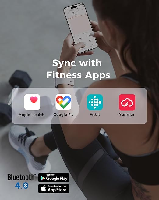 Yunmai Smart Scale for Body Weight, Digital Bathroom Scale with BMI, Body Fat, Muscle Mass, Bluetooth Body Fat Scale, 13 Body Composition Scale Apple Health Compatible, Rechargeable 400lb