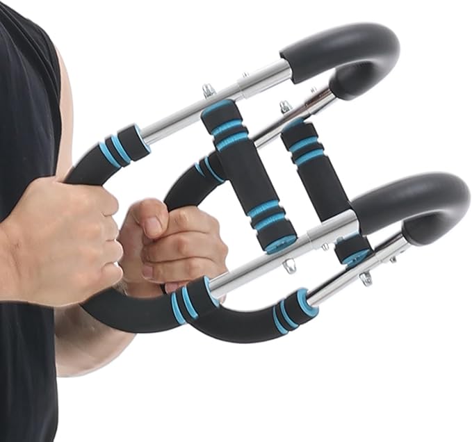 Portable Chest Expander & Arm Twister Trainer - Detachable Upper Body Workout Equipment for Home/Gym, Muscle Strengthening Spring Bar with Resistance Adjustment - Fitness Gear for Men & Women