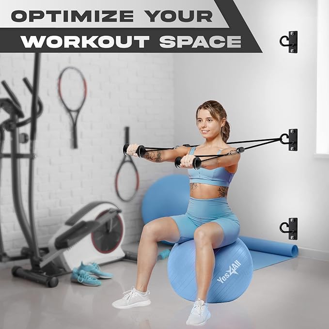 Yes4All Sturdy Wall Mounted Workout Anchors, Suspension Straps Trainer Anchor Swing Battle Ropes Fitness Training Hammocks Olympic Rings Body Weight Strength Training Systems