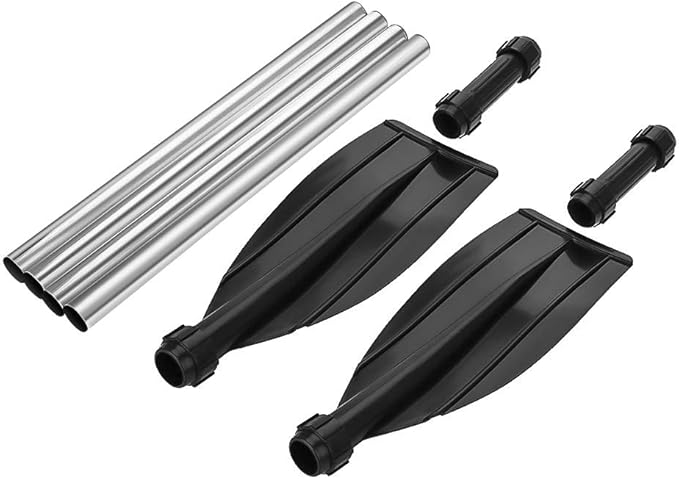 Zerone 2pcs Oars for Row Boat Aluminium Alloy Boat Oars with Oar Locks Detachable Kayak Paddles Lightweight Ribbed Blade Kayak Paddles Boat Oars
