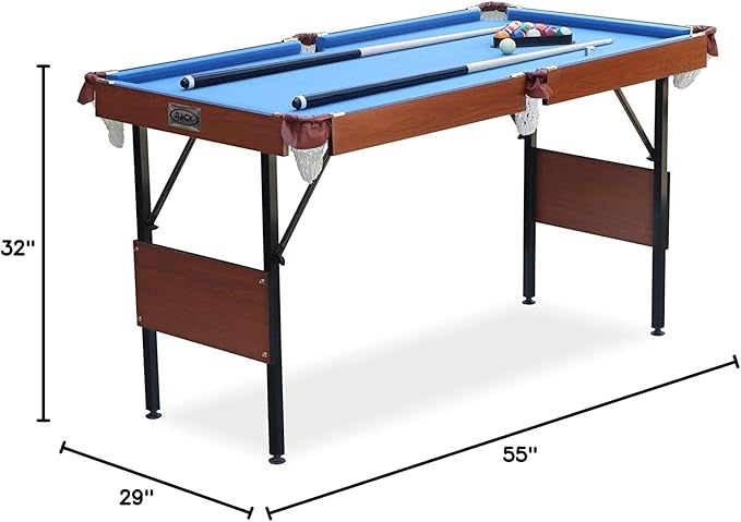 RACK Crux 55-inch Folding Billiard/Pool Table - Portable and Space-Saving Entertainment!