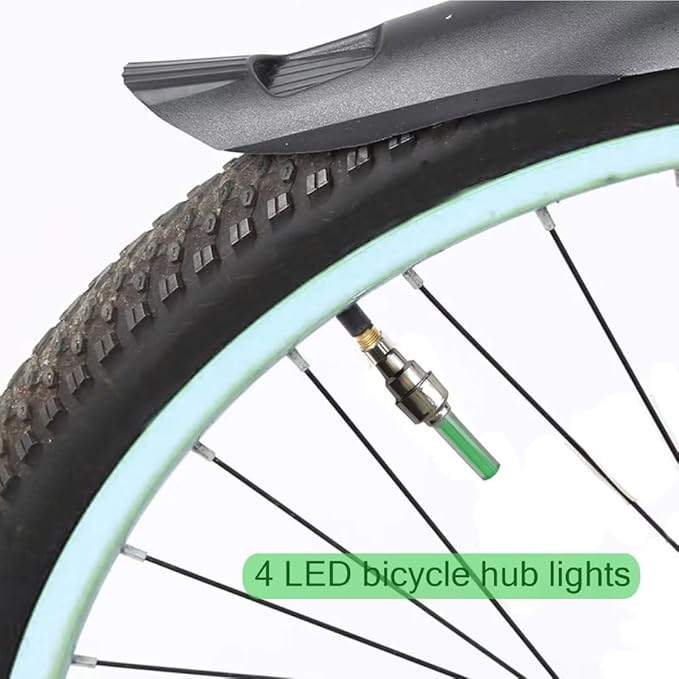 4X LED Bike Wheel Lights, Bike Spoke Lights Waterproof Bright Bicycle Light Strip Cycling, Ultimate Safety & Style (Green)