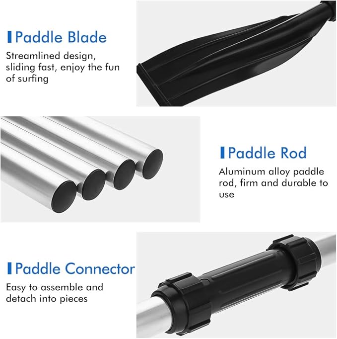 Zerone 2pcs Oars for Row Boat Aluminium Alloy Boat Oars with Oar Locks Detachable Kayak Paddles Lightweight Ribbed Blade Kayak Paddles Boat Oars
