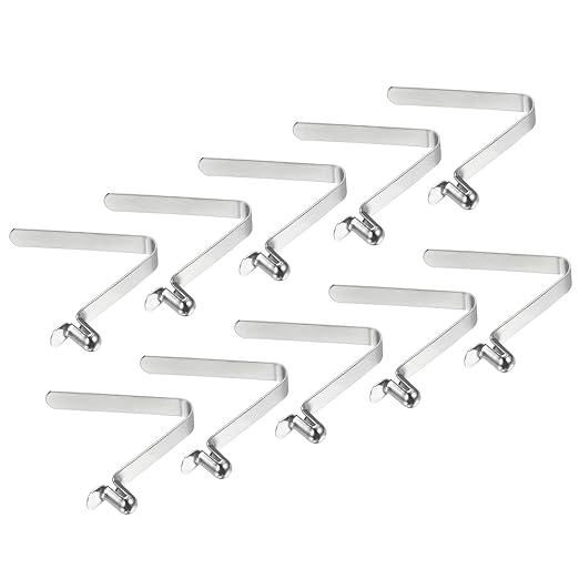 PATIKIL 8x5mm Kayak Paddle Snaps, 10 Pack Tent Pole Clips Steel V Shaped Single Pin Push Button Spring Clips Lock Tube Pole Clips for Camping Awning