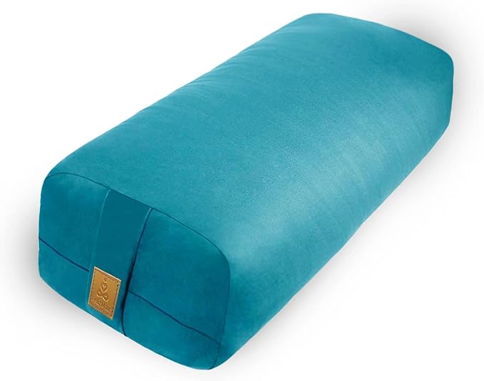 Comfortable Rectangular Yoga Bolster - 26x10.5x5.5in Meditation Supportive Pillow - 100% Cotton