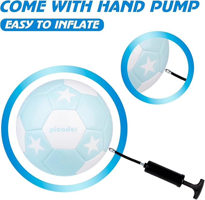 Size 4 Soccer Ball, Kids Soccer Balls for Girls Boys Youth Children Training Backyard School Indoor Outdoor Ball with Pump Gift