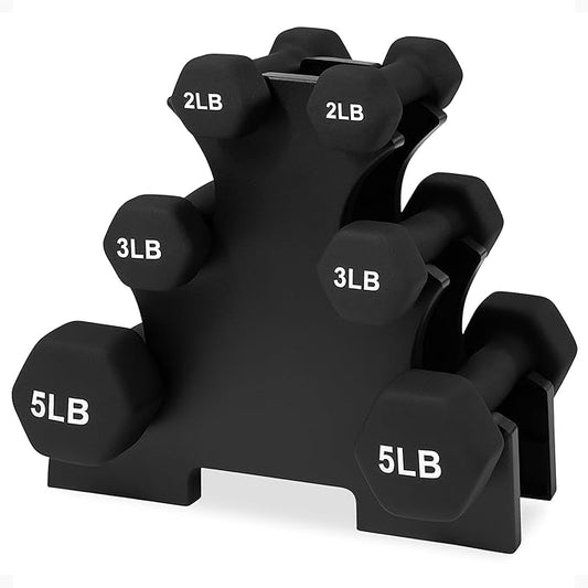 BalanceFrom Rubber Coated Hex Dumbbell Weight Set with Storage Rack, 100LB or 150LB or 200LB Set, 5-20 lbs or 5-25 lbs or 10-30 lbs Pairs