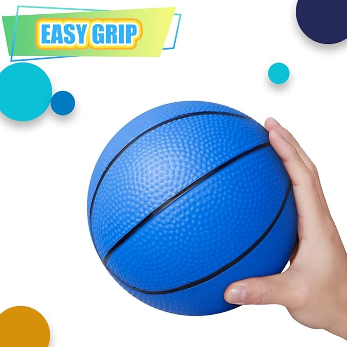 Dilabnba 8" Mini Rubber Replacement Basketballs for Basketball Hoop/Pool, Toddler Soft Beach Bouncy Ball Sports Party Game for Kids Adults, Junior Balls Indoor & Outdoor Arcades & Games (4PCS)