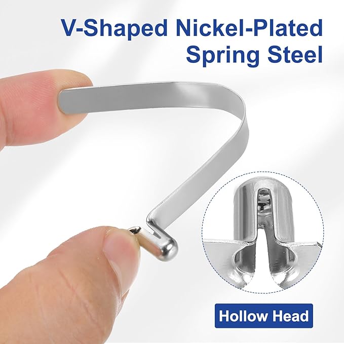 HARFINGTON Single Button Kayak Paddle Snap Spring Clip Spring Steel V-Shaped Hollow Lift Telescopic Locking Tube Pole Clips for Tent Umbrella Camping