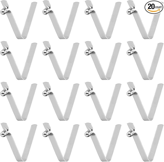 HARFINGTON Single Button Kayak Paddle Snap Spring Clip Spring Steel V-Shaped Hollow Lift Telescopic Locking Tube Pole Clips for Tent Umbrella Camping