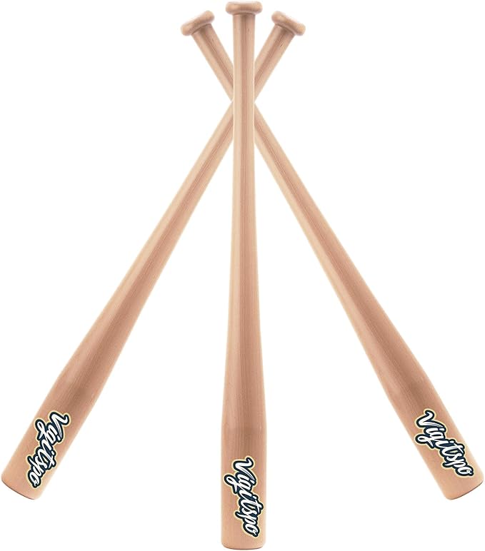 Vigitspo Wood Baseball Bat for Teens & Beginners, 21-34 inch Youth Solid Wood Bat for Training and Games, High-Density Hardwood with High Impact Resistance & Durability