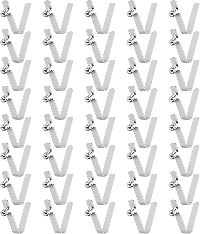 HARFINGTON Single Button Kayak Paddle Snap Spring Clip Spring Steel V-Shaped Hollow Lift Telescopic Locking Tube Pole Clips for Tent Camping