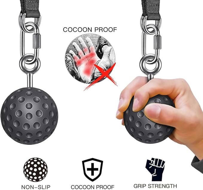 SELEWARE Non-Slip Pull Up Power Balls, Rock Climbing Grips for Strength Training, Forearm and Hand Exerciser for Chin Up Bar, Kettlebell, Barbell, Resistance Band Handles, Home Gym Workout Equipment