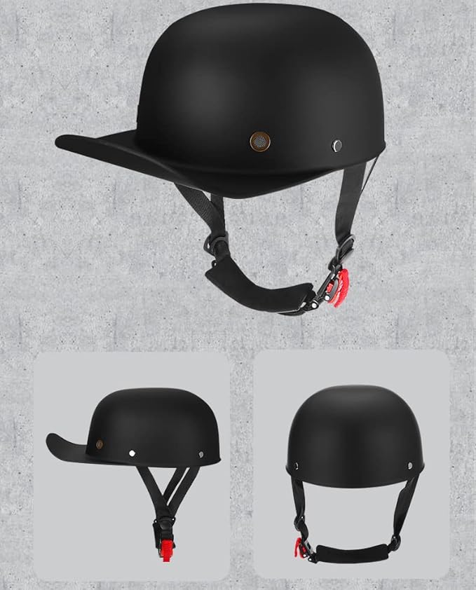 Vintage Retro Open Face Motorcycle Helmet Baseball Cap Half Helmets Men Women for Moped Cap Jet Scooter Street Cruiser - DOT Certified