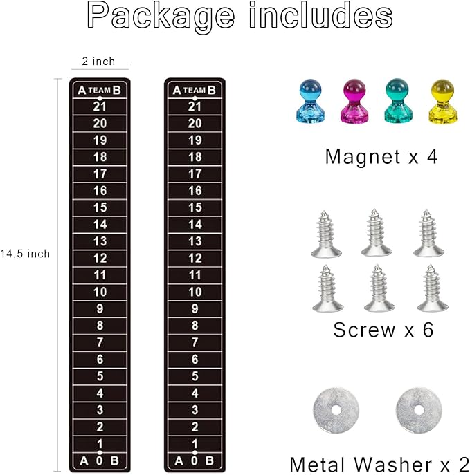 Cornhole Scoreboard Tracker Steel Score Keeper: Durable Corn Hole Scoreboards for Easy Score Tracking Corn Hole Games Ladder Ball Toss Game Pop Darts Popdarts Game (2 Pack-Vertical)