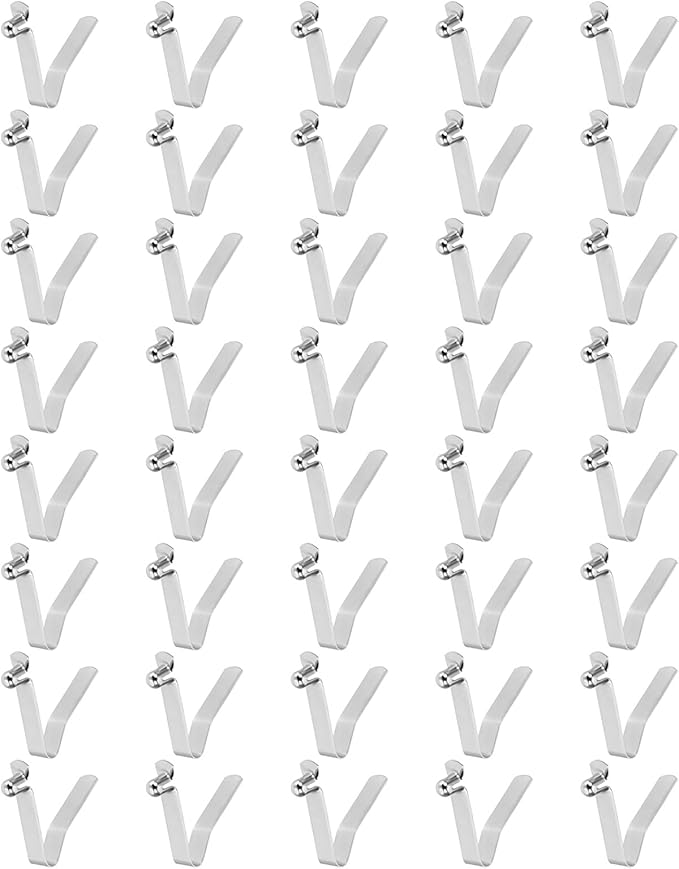 HARFINGTON Single Button Kayak Paddle Snap Spring Clip Spring Steel V-Shaped Hollow Lift Telescopic Locking Tube Pole Clips for Tent Camping