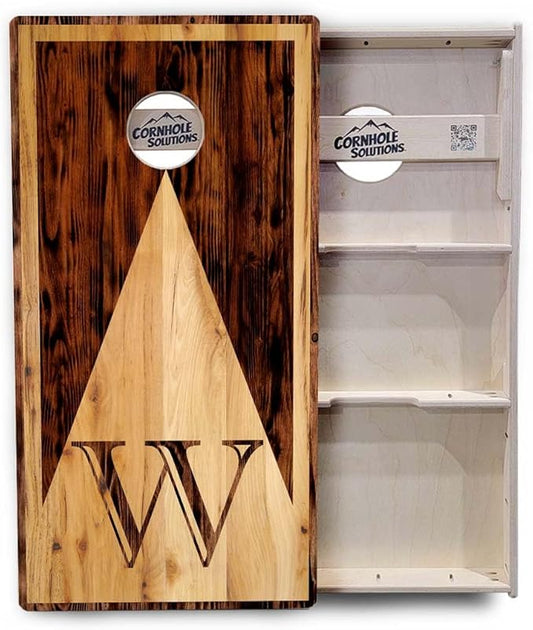 Tournament Cornhole Boards - Regulation 2'x4' Set 3/4" Baltic Birch - Bags Sold Separatetly (Wood Letter Design)