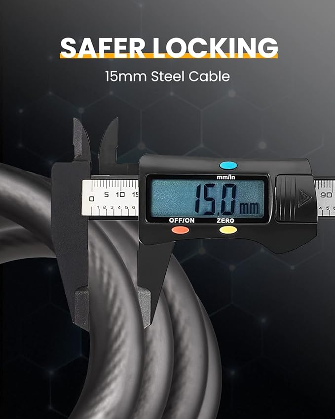 Bike Lock Cable with Combination,High Security 5-Digit Resettable Combination Bicycle Lock Anti-Theft, with Mounting Bracket for Bikes and Scooters