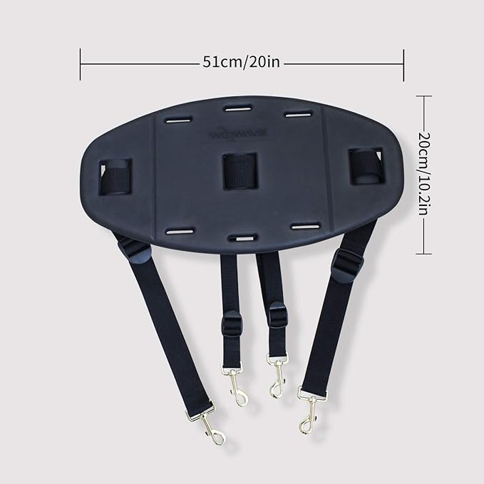 WOOWAVE Kayak Backrest EVA Surfing Backband Back Band Comfortable Back Support Adjustable Padded Seat Canoe Boat Lumbar Back Rest with EZ Clips for Kayaking