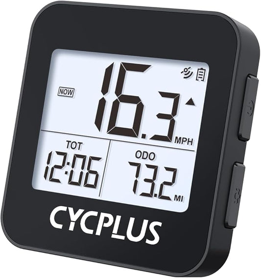 CYCPLUS GPS Bike Computer, Wireless Cycling Computer with Automatic Backlight, Bicycle Speedometer Odometer with Waterproof and Lager Battery, Provide Professional Data Analysis