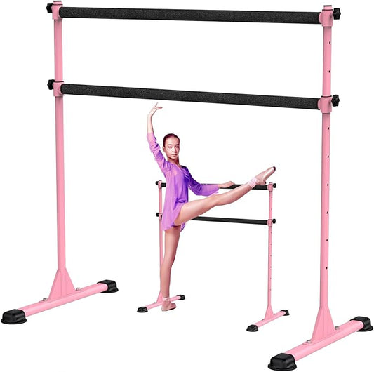 Height Adjustable Ballet Barre, Heavy Duty Freestanding Dance Bar, Anti-Slip Sturdy for Kids & Adults, Ideal for Home, Ballet, Fitness, Yoga