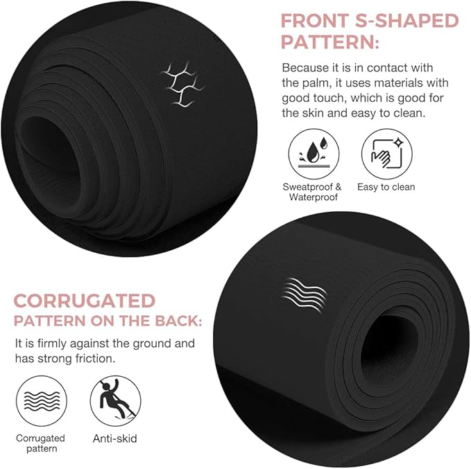 Yoga Mat Non Slip TPE Thick Yoga Mat with Alignment Mark, Large Size 72"L x 32"W x 0.32"Th or 0.24"Th, Anti-Tear Exercise & Fitness Mat for Yoga, Pilates & Floor Workouts