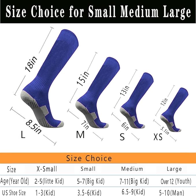 Baseball Socks 3 Pairs for Kid Youth Adult(4-20 Years Old) Team Sport Athletic Soccer Socks Cushion Softball Socks