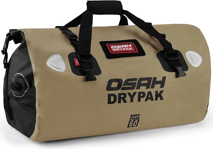 Waterproof Duffel Bag - Motorcycle Dry Bag Tail Bag with Large Storage Space, Waterproof Luggage Duffle Bags with Outer Mesh Zipper Pocket for Camping, Kayaking, Fishing & Traveling