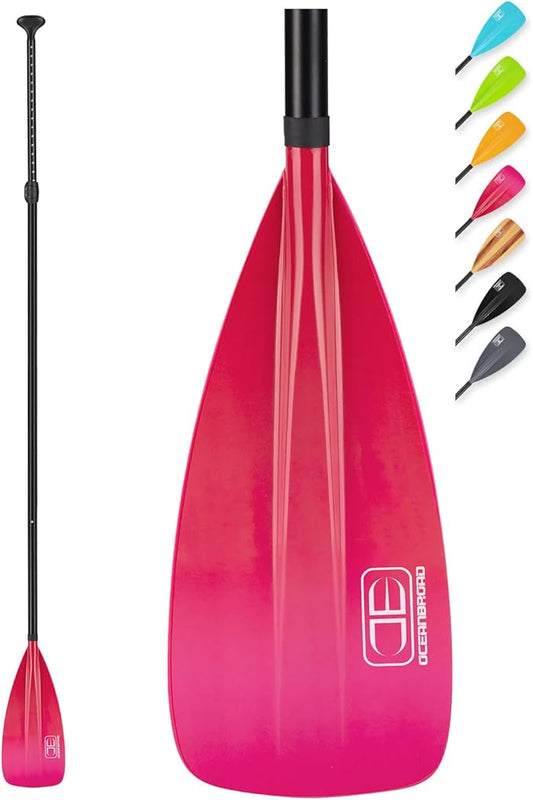 OCEANBROAD SUP Paddle - Adjustable Stand-Up Paddle for Paddleboard Kayak, Adjustable Aluminum Alloy Shaft with Reinforced Nylon Blades