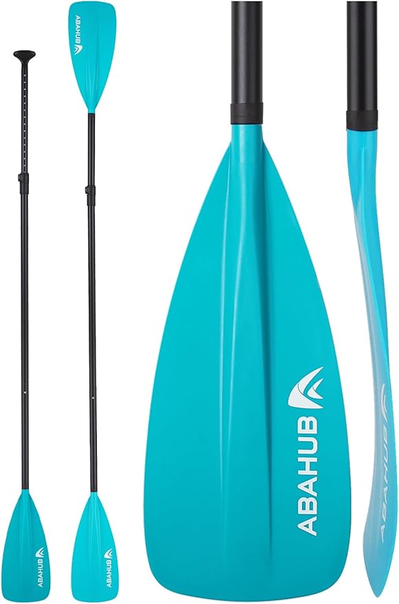 Abahub SUP Paddle - 3 Piece Adjustable Paddles - Lightweight Stand-up Paddle Oars for Paddleboard, Adjustable Aluminum Alloy Shaft 68" - 84", Black/Blue/Green/Orange/Red/Yellow Plastic Nylon Blade