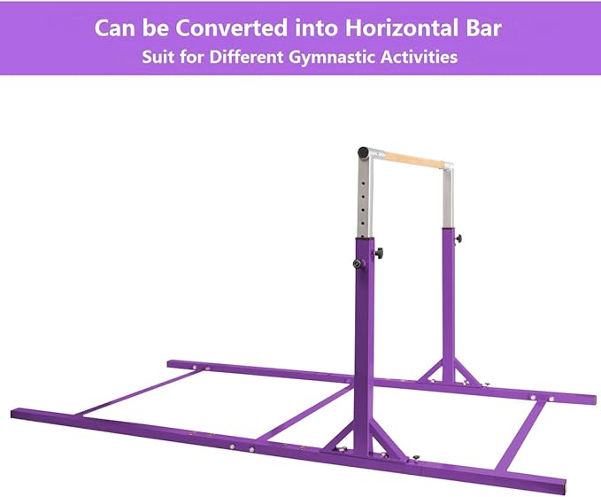 Costzon Double Horizontal Bars, Junior Gymnastic Training Parallel Bars w/11-Level 38-55" Adjustable Heights, 264lbs Capacity, Ideal for Indoors, Outdoor, Home Practice