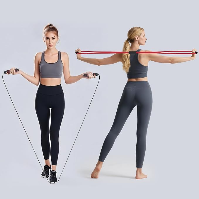 Readaeer Ab Roller Wheel, Ab Exercise Wheels Kit with Ab Roller, Resistance Bands, Knee Mat, Jump Rope, Push-Up Bar