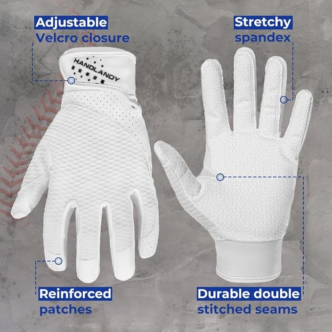 HANDLANDY Baseball Batting Gloves for Adult Youth, Grip Breathable Softball Batting Gloves Fit Men Kids Boys Girls