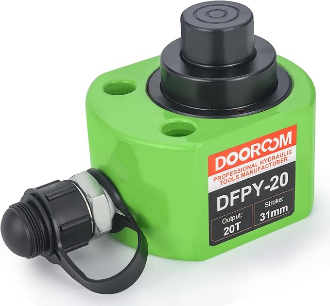 20T 1.2"/30mm Stroke Portable Hydraulic Cylinder Portable Low Profile Jack Sets Multi-Acting Porta Power Ram Jack Kits Lifting Cylinder with CP-180 Hydraulic Hand Pump