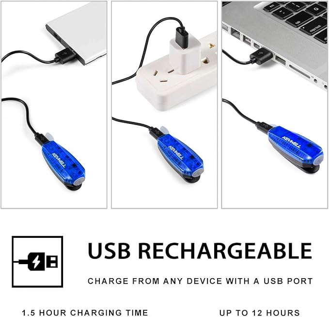 USB Rechargeable LED Safety Lights (2 Pack) - Clip on Strobe Running Lights for Runners, Joggers,Walkers,Kids,Dogs,Bike Tail Lights - High Visibility Accessories for Reflective Gear