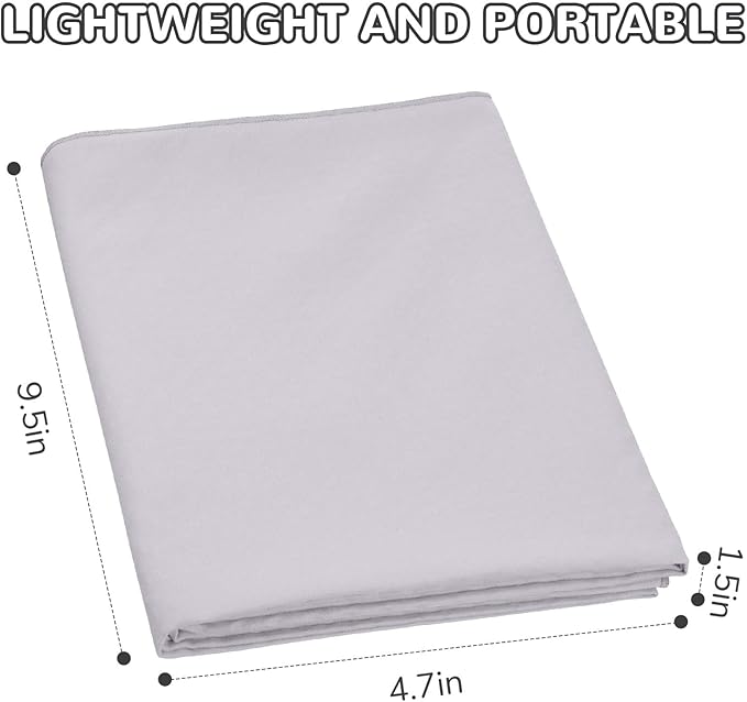 Peryiter 2pack 72 x 24'' Hot Yoga Towel Pack with Grip Dot, Sticky Fiber Mat Towels Non Slip for Hot Yoga, Absorbent Microfiber Sweat Anti-Slip Cover for Pilates Exercise Fitness Workout(Light Grey)