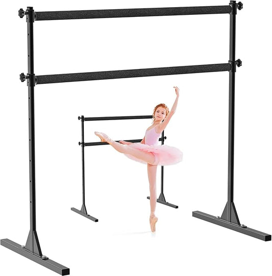 SELEWARE Height Adjustable Ballet Barre Freestanding Ballet Bar Heavy Duty Dance Bar Support Barre Movements Body Stretch Pull-ups, Sturdy Construction Never Fall Apart, Anti-Slip