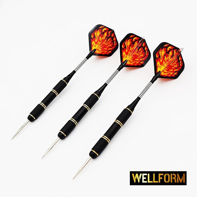Darts Metal Tip Set, Steel Tip Darts Set 22g and 28g Professional Darts for Dartboard with Darts Guide and Darts Case, Aluminum Shafts, Brass Barrels, Extra Dart Flights, Dart Sharpener,etc.