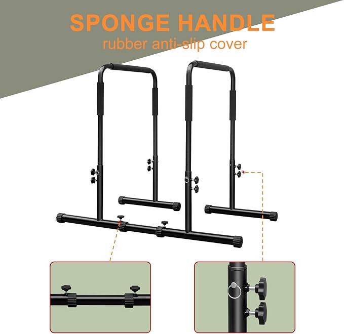 Dip Bar Adjustable Dip Stand Station for Home Fitness Workout Calisthenics Exercise Pull Up Stand Portable Parallel Bar