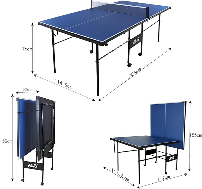7FT Professional Indoor Outdoor Ping Pong Table Foldable with Quick Assembly- All Weather Aluminum Composite Surface,Portable Table Tennis Table Game with Net, 2 Table Tennis Paddles and 2 Balls