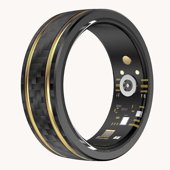 Loluka Smart Ring with Step Tracker Health Tracker with Sleep Monitor Heart Rate Monitor Family Care Fitness Ring Fitness Tracker No Subscription Fee for Android iOS Black 10